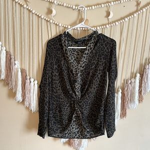 Express olive cheetah blouse
